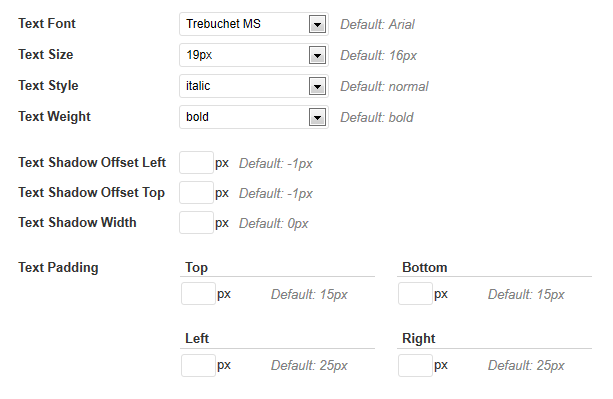 Text Editing Options